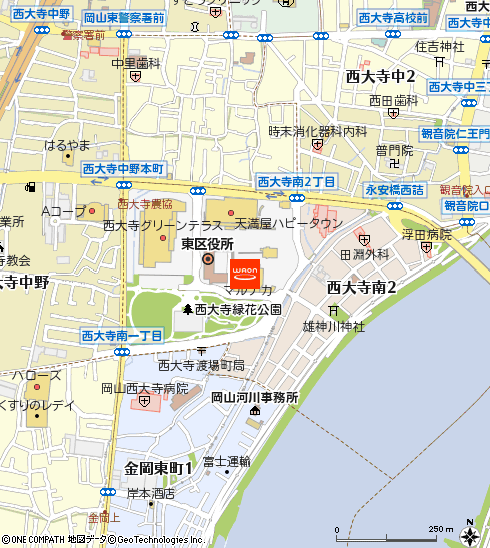 マルナカ西大寺店付近の地図